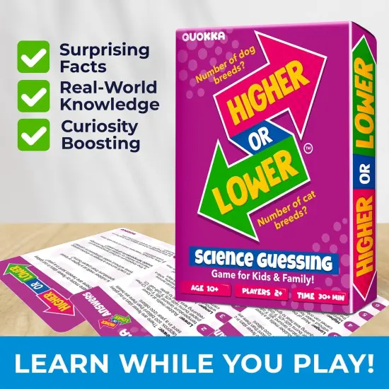 Board Game Higher or Lower Science | Family Card Game {5}