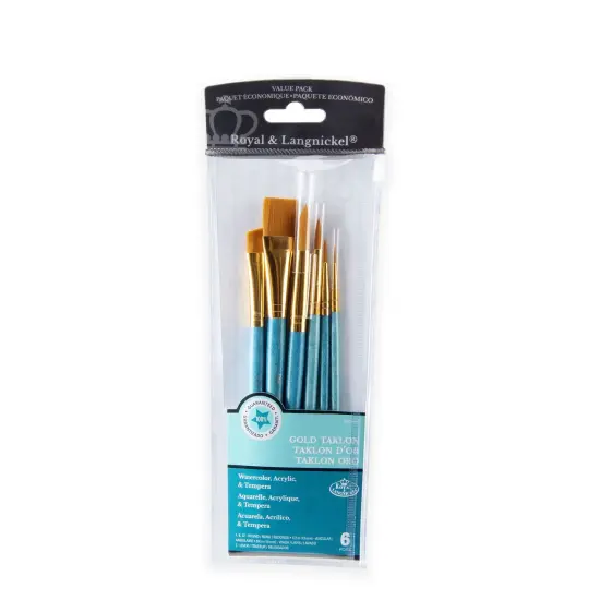 RSET-9182 | 6pc Golden Taklon Variety Brush Set {1}