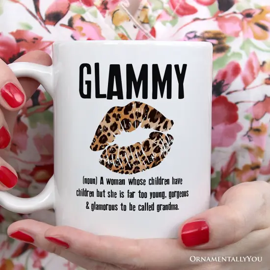 Leopard Lips Glammy Definition Mug, Coquette Grandma Gift {2}