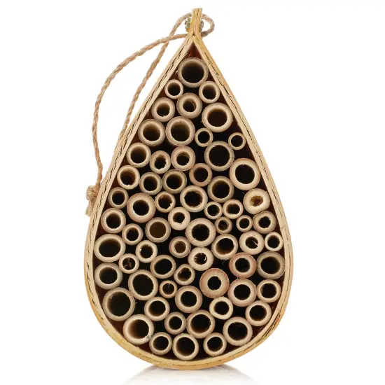 Honey Keeper Mason Bee House, Natural Bamboo Teardrop Bee Hive {2}