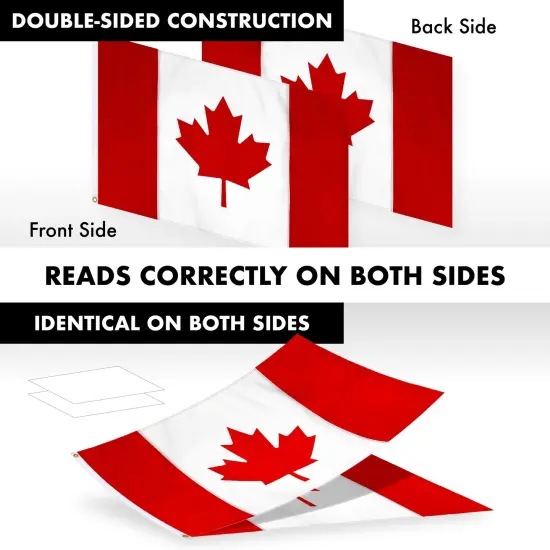 G128 - 6 Feet Tangle Free Spinning Flagpole (Silver) Canada Double Sided Brass Grommets Embroidered 3x5 ft (Flag Included) Aluminum Flag Pole {3}