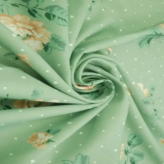 1 Yard Floral Geo Digital CEY Print Sublimation Fabric Lightweight Polyester 58/59 Inches Wide BLUE LT {3}