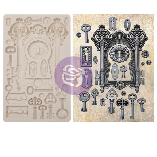 Finnabair Moulds - Locks and Keys - 5" x 8" x 8mm Copyright #VA0002330247 {1}