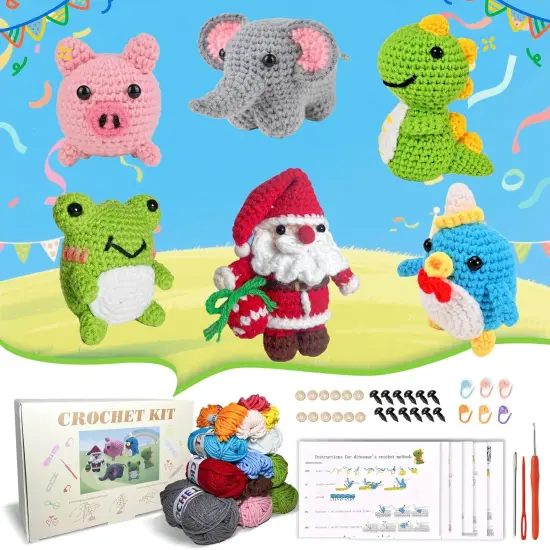 6Pcs Animal Crochet Kits {1}