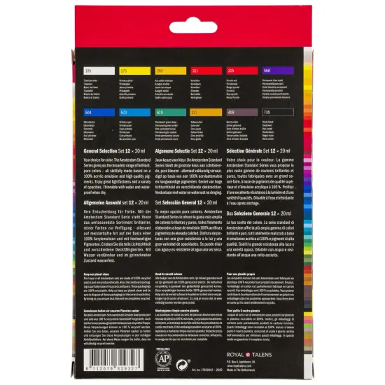 Amsterdam Standard Acrylic Paint Set 20ml 12/Pkg-General {3}