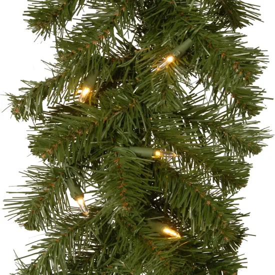 9 Feet -Christmas Garland, Green, North Valley Spruce, Dual Color LED Lights {4}