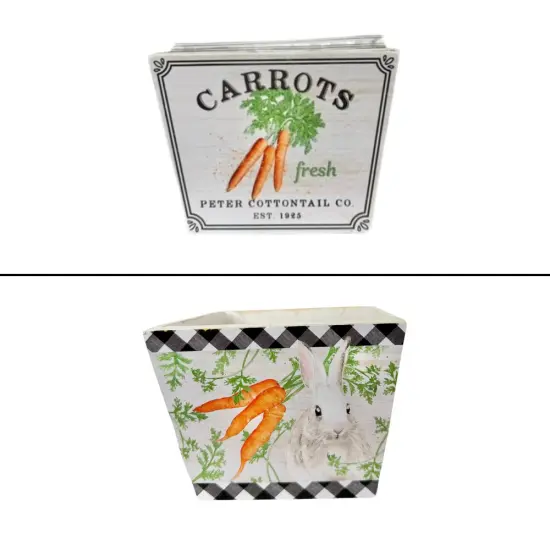Wooden Easter Carrot Planter with Liner - 5.75"x4.25"H - Choice of 2 Styles - TCT Crafts - KM1145 Carrots {2}