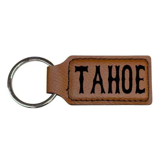 Keychain - Rectangle - Tahoe - Leather Pink/Black {2}