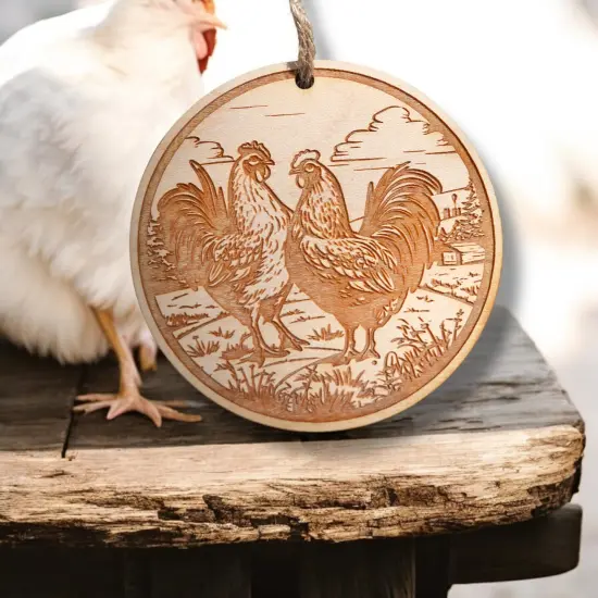 Ornament - Chicken Ranch - Raw Wood {2}