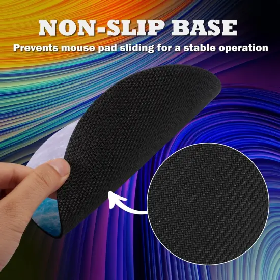 Insten Galaxy Mouse Pad Round Mercury, Non Slip Rubber Base, Smooth Surface Mat, For Home Office Gaming, Iris Blue {4}