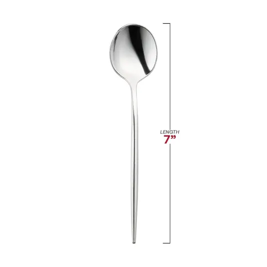 Shiny Silver Moderno Disposable Plastic Dessert Spoons (300 Spoons) {3}