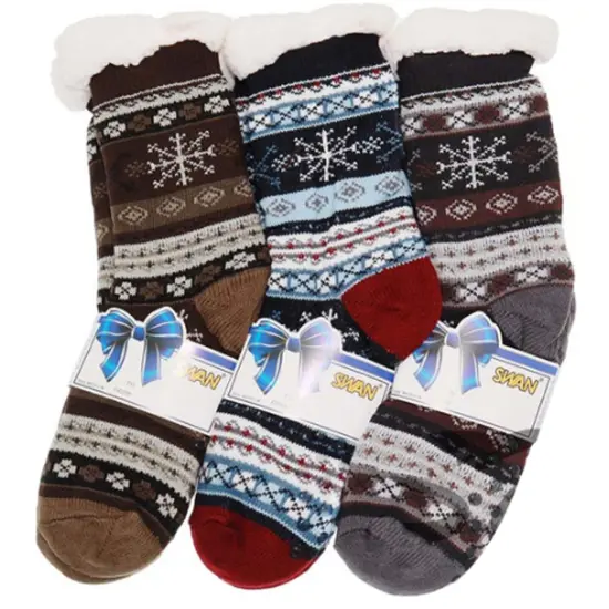 Angelina Men's Snuggly Socks for Ultimate Comfort Assorted {3}