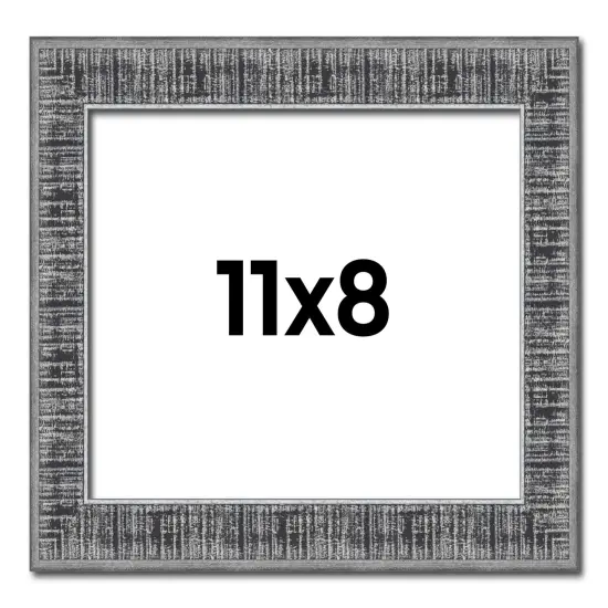Photo Size Distressed Black Picture Frame - UV Acrylic, Foam Board Backing, Hanging Hardware {1}
