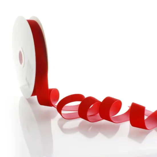 1" Velvet Ribbon (5yd & 25yd Spool Lengths) Red {2}