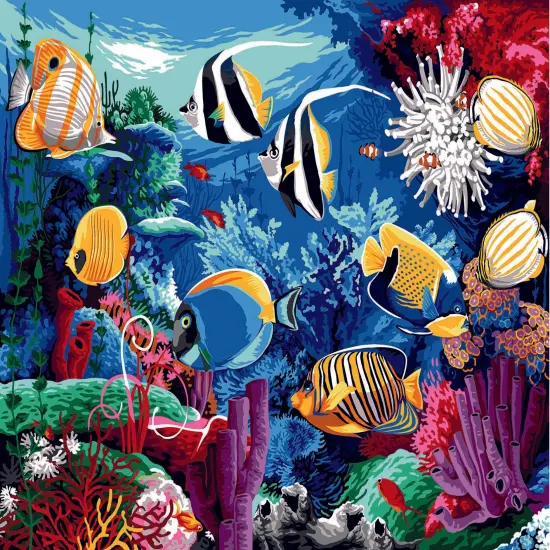 Needlepoint canvas for halfstitch without yarn Aquarium MRC15247 Margot de Paris Printed Tapestry Canvas {1}