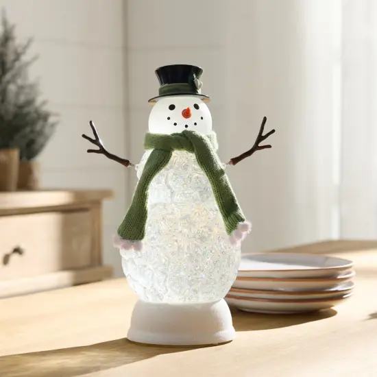Melrose LED Lighted Snowman Christmas Snow Globe - 11" White {3}