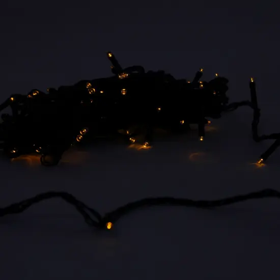 Perfect Holiday 100 LED 32ft Green Wire String Fairy Christmas Light Yellow {1}