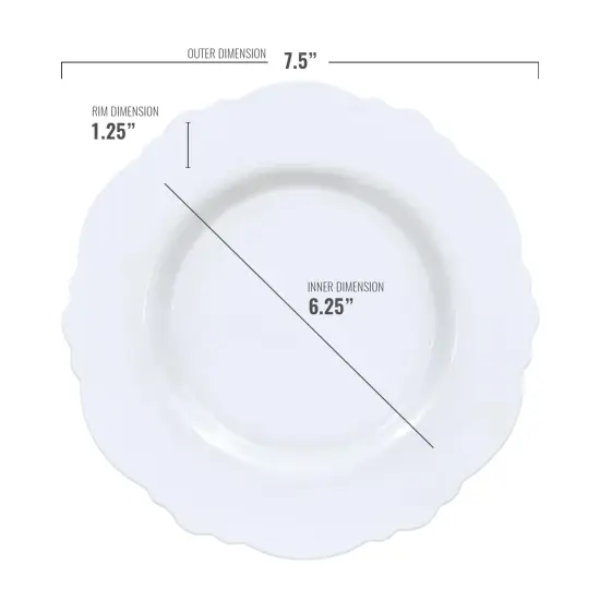 Solid White Round Blossom Disposable Plastic Dinnerware Value Set (120 Guests) {4}