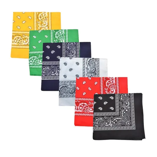 Pack of 48 Daily Basic Plain 100% Polyester 22 x 22 Bandanas {1}
