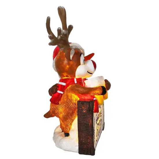 It's the Most Wonderful Time for a Beer Festive Figurine, 8" Snowman and Reindeer Christmas Party Statue {6}