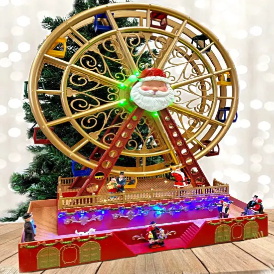 Christmas Wheel with Santa. Animated Holiday Decoration. Christmas Village {2}