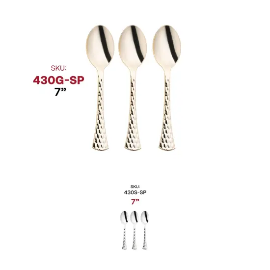 Shiny Gold Glamour Cutlery Disposable Plastic Spoons (600 Spoons) {6}
