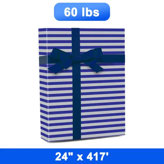 Chic Striped Gift Wrap 24" x 417" Roll 60 lbs {1}