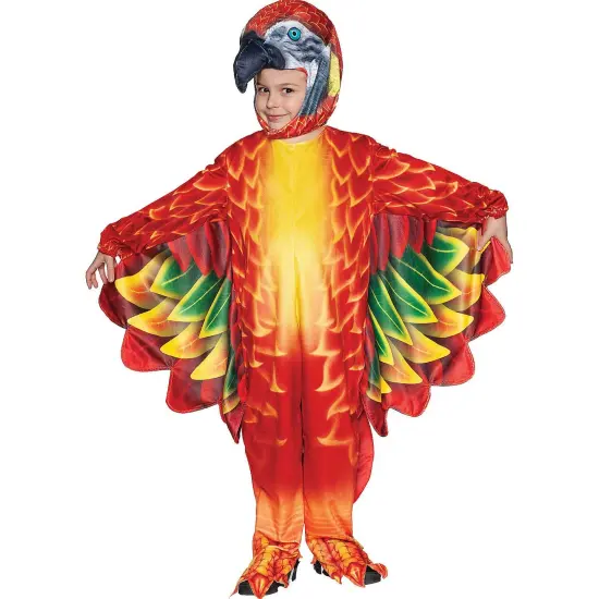 Toddler Red Parrot Printed Costume {1}
