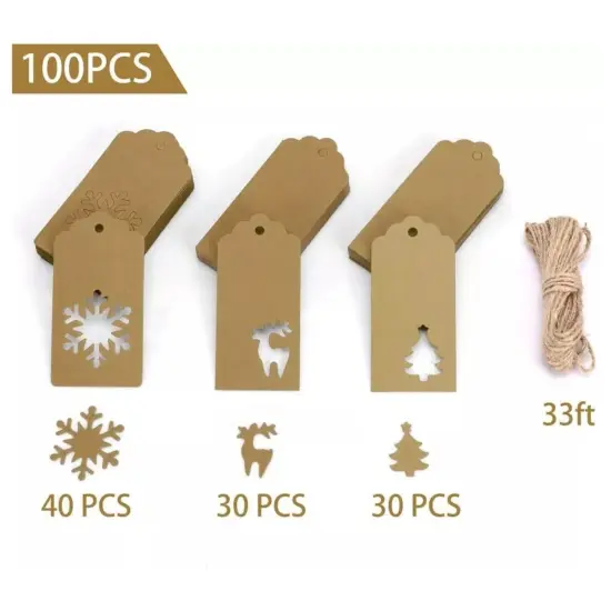 Kitcheniva Christmas Gift Tags With Holes 100 Pcs {4}