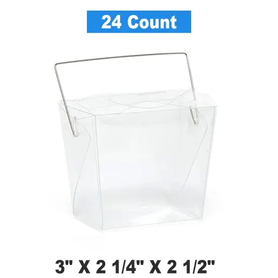 Small Clear Gift Box with Wire Handle 3" x 2.1/4" x 2.1/2" {1}
