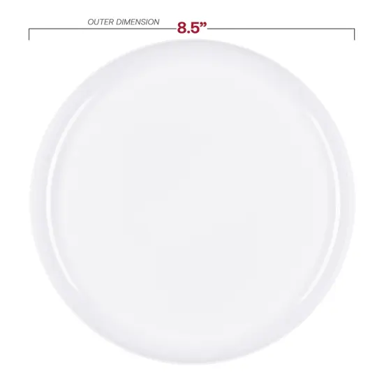 White Flat Round Disposable Plastic Appetizer/Salad Plates - 8.5" (120 Plates) {3}