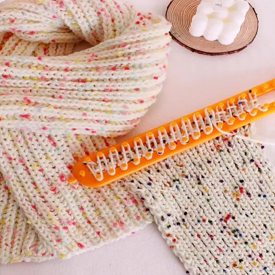 UCDRMA Knitting Loom Kit 35PC Scarf Loom Knitting Kit for Beginners, Quick Loom Knitting for Beginners Adult/Kids Contain Instructions, Pom Pom Maker and Yarn for Crochet Blanket Kit {2}