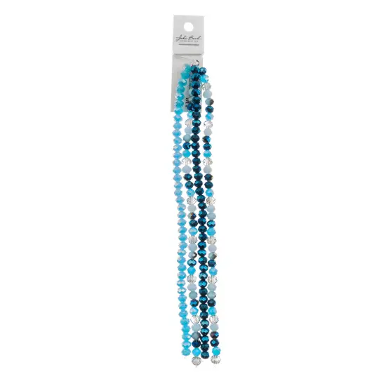Crystal Lane DIY 7" Designer Glass Bead Multiple Strands Blue Mix {4}
