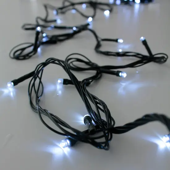 100 LED Green Wire String Light w connector Waterproof White {2}