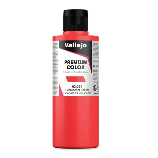 Vallejo Premium Airbrush Colors - 200 ml, Fluorescent Scarlet {1}