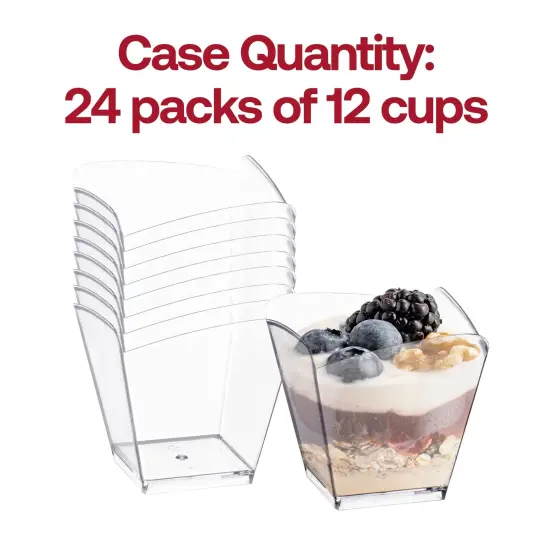 Clear Small Square Disposable Plastic Cups - 3.5 oz. (288 Cups) {5}