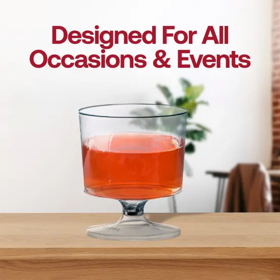 Clear Round Plastic Disposable Mini Wine Glasses - 2 oz. (480 Glasses) {6}