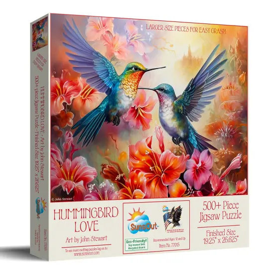 Sunsout Hummingbird Love 500 pc Large Pieces Jigsaw Puzzle 77015 {3}