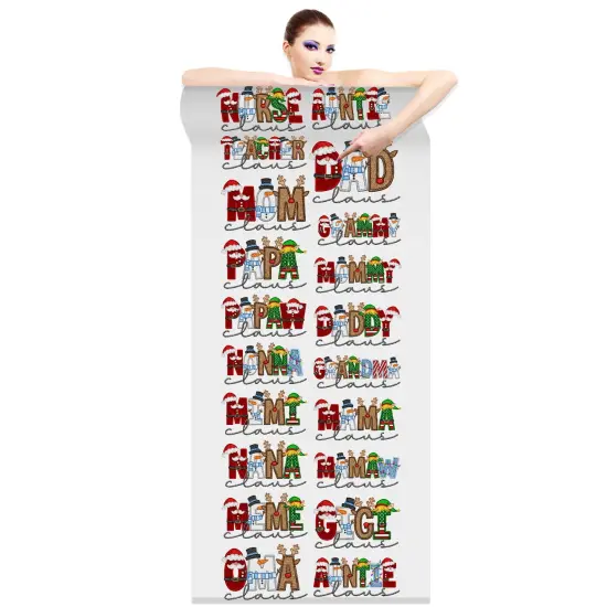 Christmas Claus Family Collection - DTF Transfer 22x60 Direct-to-Film Gang Sheets - 20 Adult Prints Iron On Transfers {2}