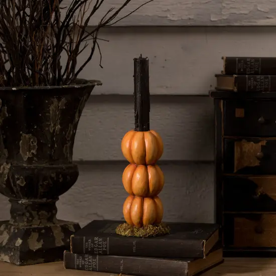 Pumpkin Stack Candlestick 6.25" {4}