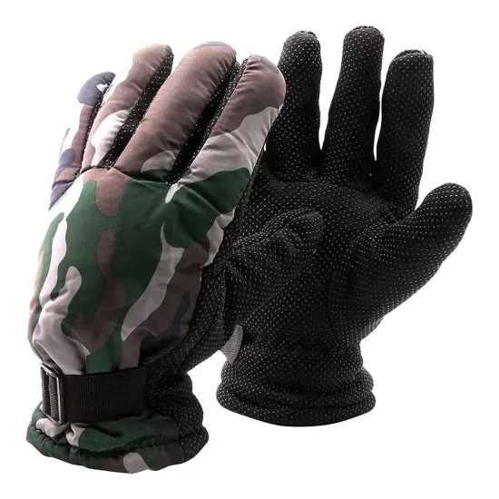 Solid Wing Camo Ski Gloves for Stylish Winter Protection Assorted {5}