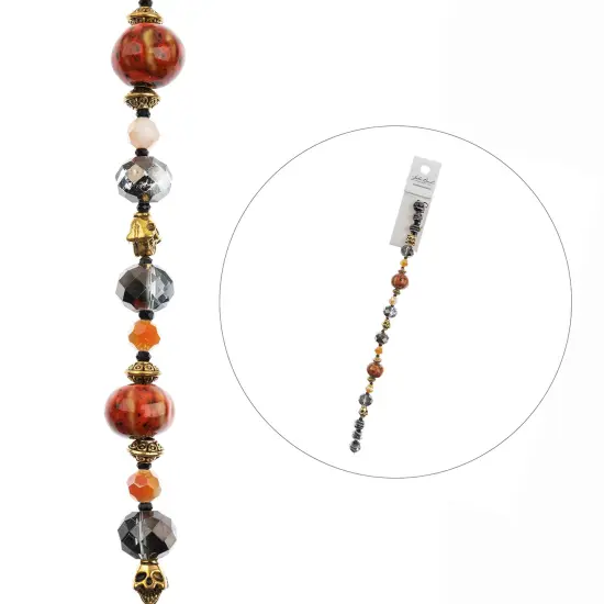 Crystal Lane DIY 7" Mixed Designer Glass Bead Mix Strand Pumpkins Patch Mix {3}