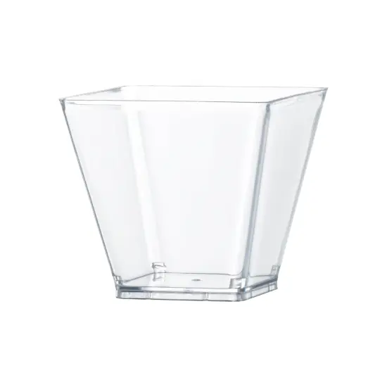 Clear Square Disposable Plastic Mini Cups with Lids - 3.5 oz. (288 Cups) {1}