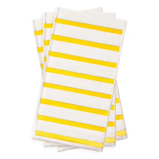 Durable White with Gold Stripes Paper Dinner Napkins (600 Napkins) {2}