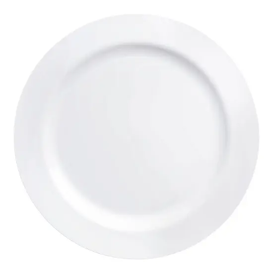 Solid White Economy Round Disposable Plastic Dinner Plates - 10.25" (120 Plates) {2}