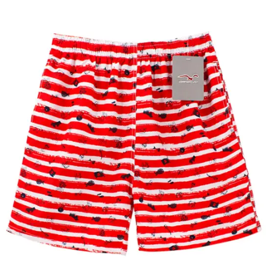 COMFORT ZONE Men's Swimming Trunk Set Red Stripe {2}