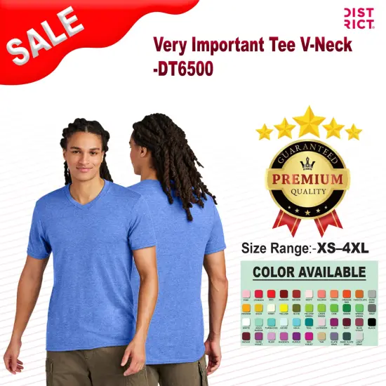 District&reg; Very Important Tee V-Neck Short Sleeve Light Heather Grey {2}