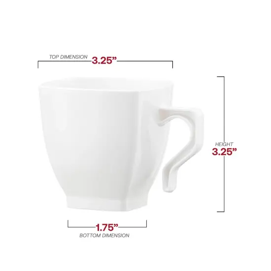 White Square Plastic Coffee Mugs - 8 oz. (192 Mugs) {3}