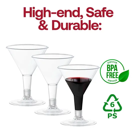 Clear Plastic Mini Martini Shot Glasses - 2 oz. (192 Glasses) {4}