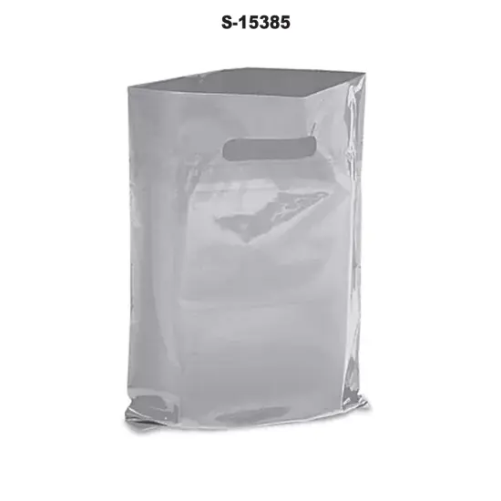 Stylish Die Cut Handle Bags for 15 x 18 x 4" Silver {3}